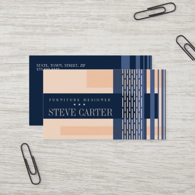 Furniture Designer Interior Decor Woodworker Card (Front/Back In Situ)