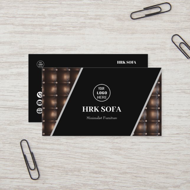 Furniture Leather Sofa Design Professional  Business Card (Front/Back In Situ)