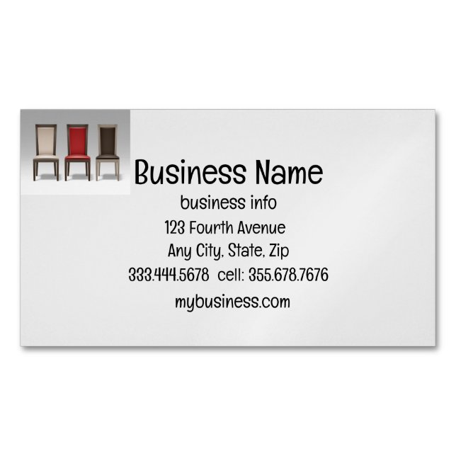 Furniture Sales Repair Upholstery Magnetic Business Card (Front)