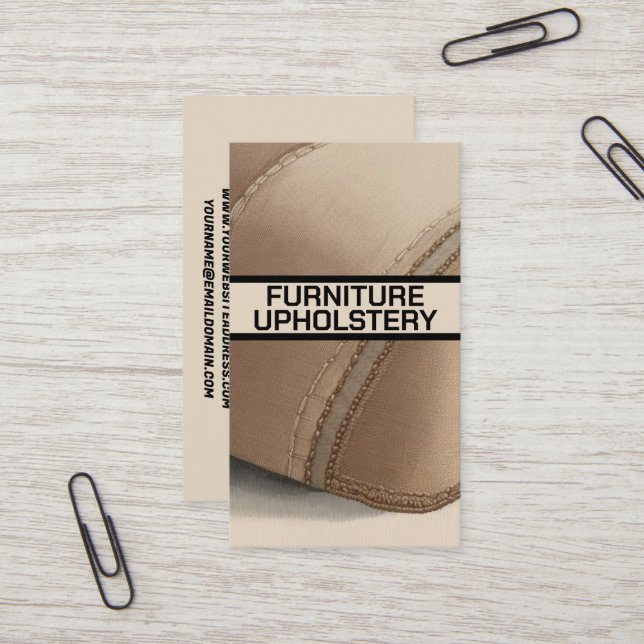 Furniture Upholstery Upholstered Cushion Business Card (Front/Back In Situ)