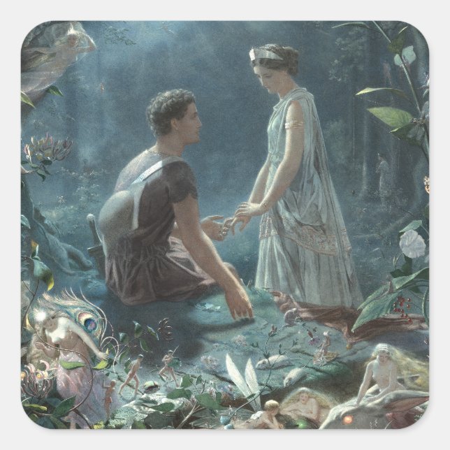 Furries: Shakespeare's A Midsummer Night's Dream Square Sticker (Front)
