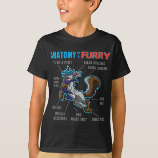 Furry - Anatomy of a Furry - cartoon wolf T-Shirt