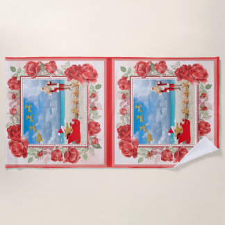 Furry and Bright Christmas Beach Towel
