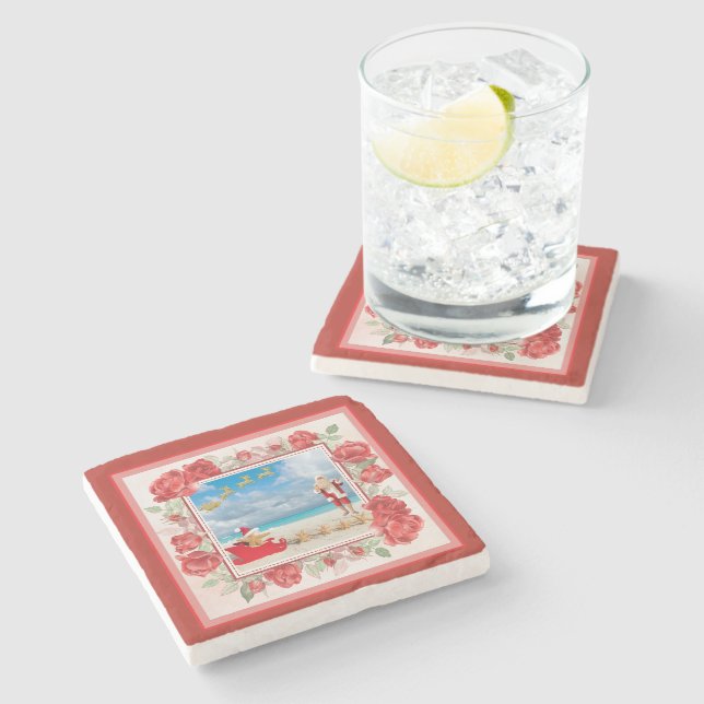 Furry and Bright Christmas Stone Coaster (Side)