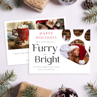 Furry and Bright Pet 3 Photo Funny carte de vacanc