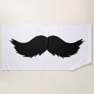 Furry Black Moustache Beach Towel
