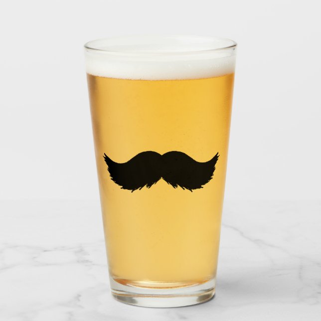 Furry Black Moustache Glass (Front Filled)