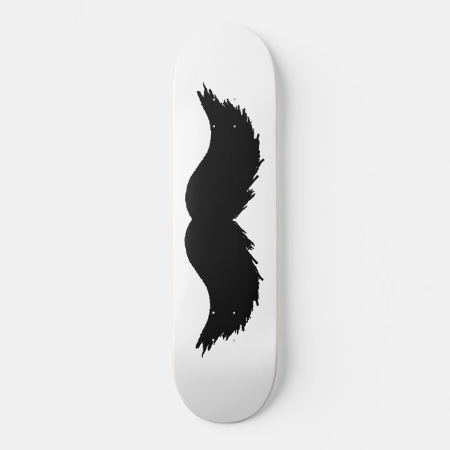 Furry Black Moustache Skateboard (Front)
