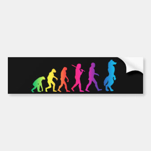 Furry evolution bumper sticker