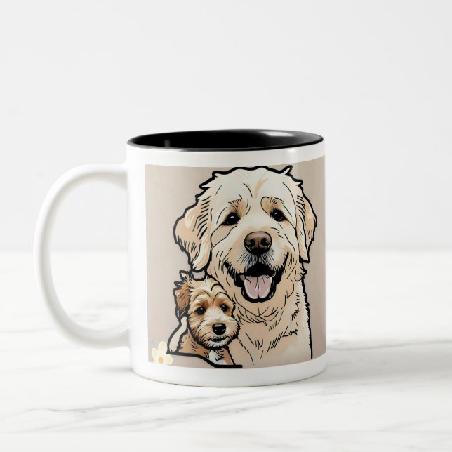 "Furry Family Ties" Two-Tone Coffee Mug (Left)