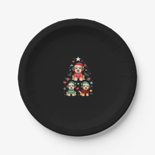 Furry Festive Christmas � Cute Dogs Holiday Tree O Paper Plate