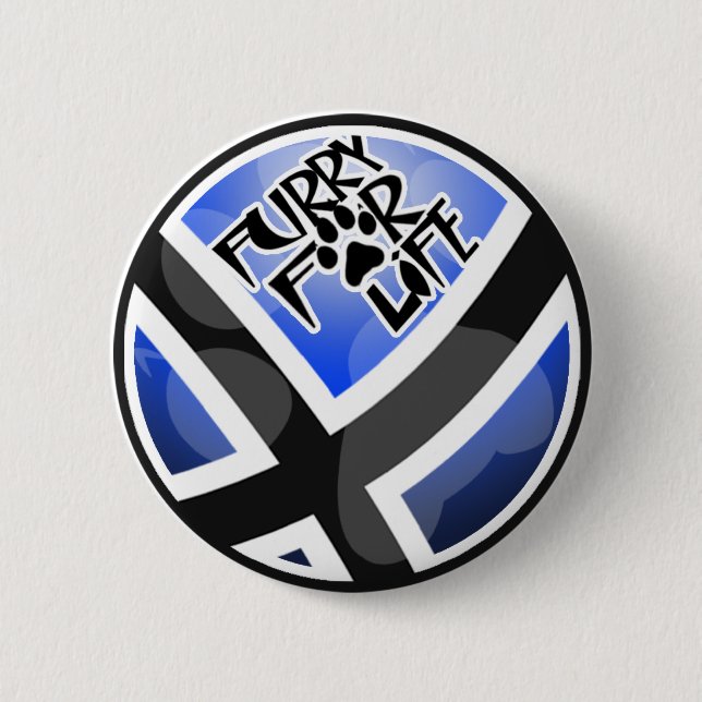 Furry For Life 2 Inch Round Button (Front)