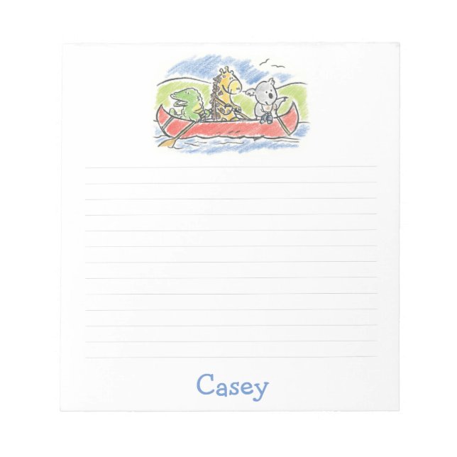 Furry Friends Canoe Note Pad (Front)