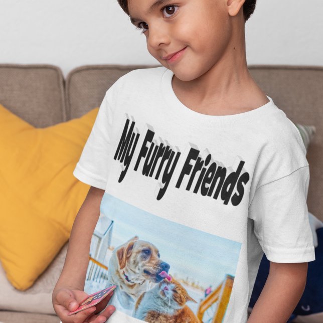Furry Friends Cat and Dog Photo    T-Shirt (Creator Uploaded)