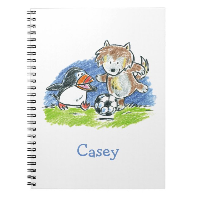 Furry Friends Football Spiral Notebook (Front)