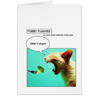 Furry Funnies ~ cat and broccoli
