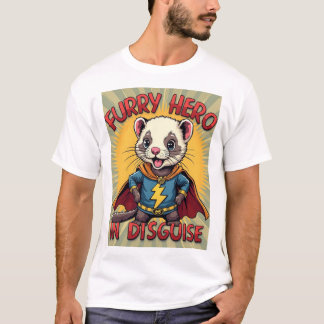 Furry Hero in Disguise – Super Ferret Comic Tee
