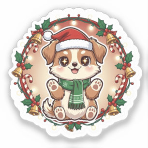 Furry Holiday Cheer Custom-Cut Vinyl Sticker