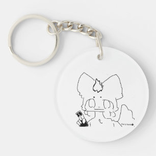 furry island fox and furry island mark key ring