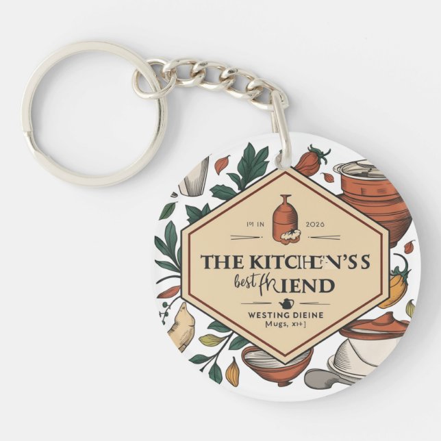 Furry Kitchen Helper Keychain (Front)