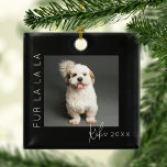 Furry La La La | Pet Photo Christmas Tree Metal Ornament<br><div class="desc">Include your pets with our 'Fur La La La' pet Christmas tree ornaments! These fun tree decorations feature an endearing picture of your beloved dog, a template greeting message which reads ' Fur La La La', and personalized with your pets name and the year. Celebrate the spirit of Christmas and...</div>
