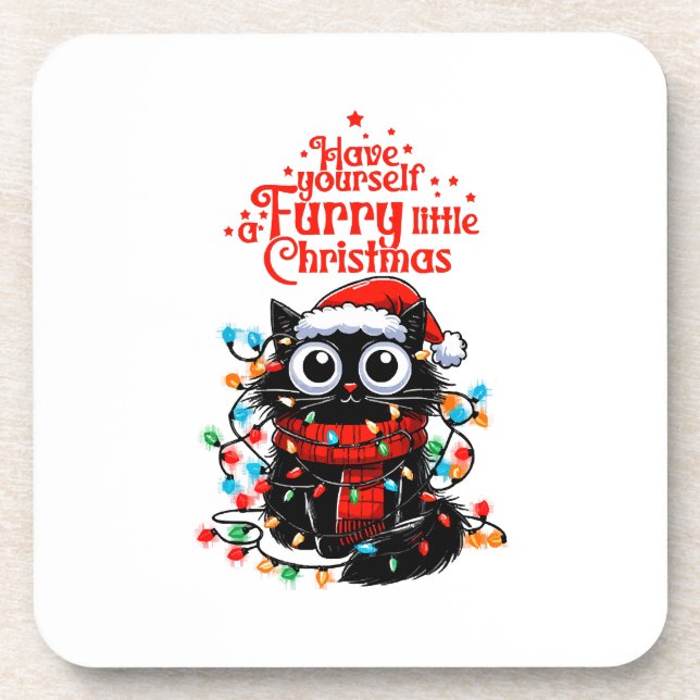 Furry Little Christmas  Coaster (Front)