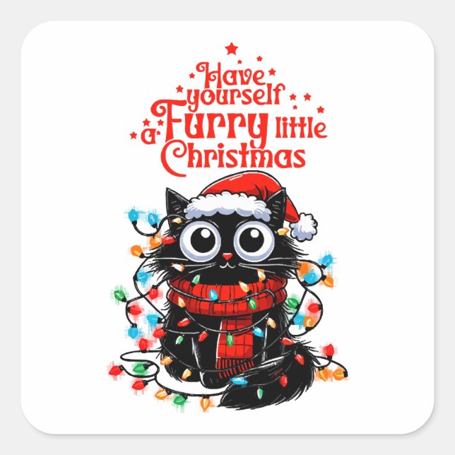 Furry Little Christmas  Square Sticker (Front)