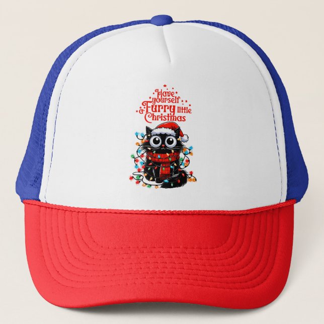 Furry Little Christmas  Trucker Hat (Front)