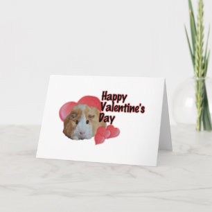 Furry Little Guinea Pig Tan Happy Valentine's Day Card