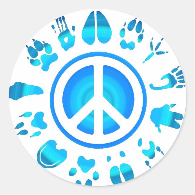 furry peace4 classic round sticker (Front)