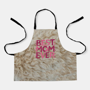 Furry Pink Best Mom Ever Apron