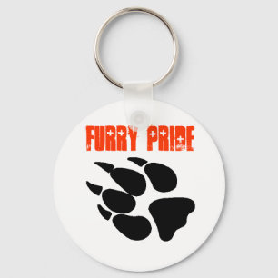 Furry Pride Pawprint Keychain