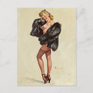 Furs Pin Up Postcard