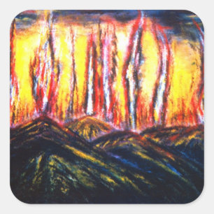 Fury Fires Square Sticker