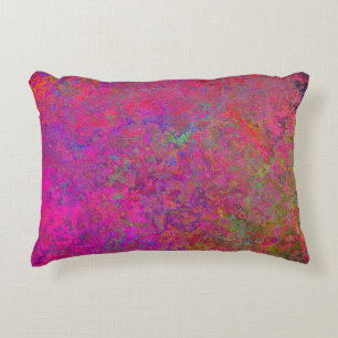 Fuschia and turquoise texture accent pillow