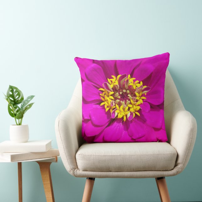 Fuschia Bloom Throw Pillow (Chair)