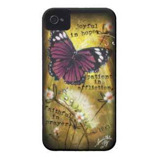 Fuschia Butterfly & Caterpillar 'JO' IPhone Case