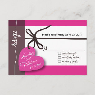Fuschia de réponse des sentiments profonds RSVP 1