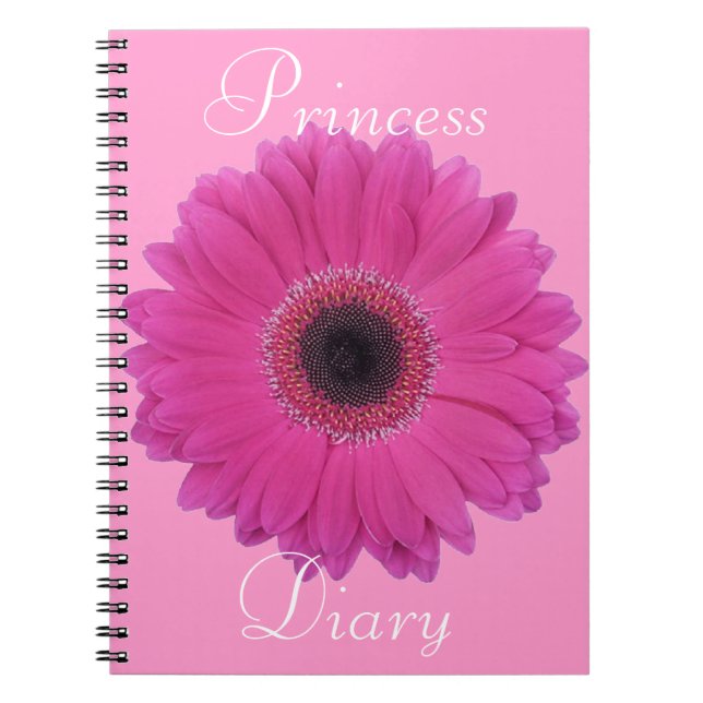 Fuschia Flower Princess Diary Notebook (Front)
