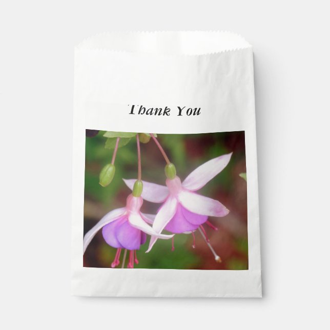 Fuschia Flowers Favour Bag (Front)