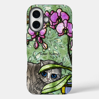 Fuschia & Kitty (Personalized) iPhone 16 Case