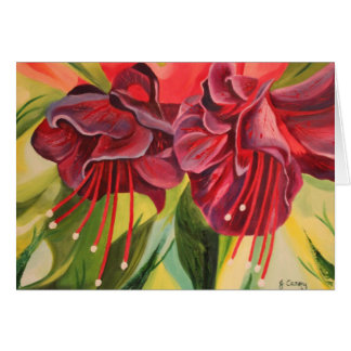 Fuschia Oil Painting Card By Joanne Casey