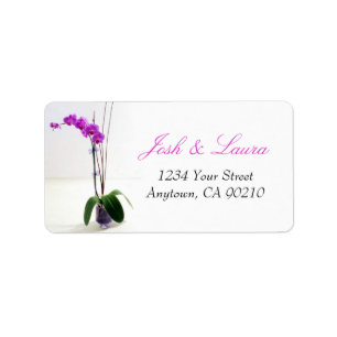 Fuschia Orchid Address Labels