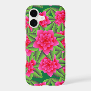 Fuschia Pink Camellias and Green Leaves