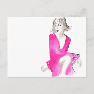 Fuschia Silk Postcard