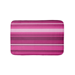 Fuschia stripes bath mat