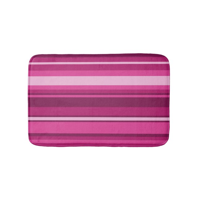 Fuschia stripes bath mat (Front)