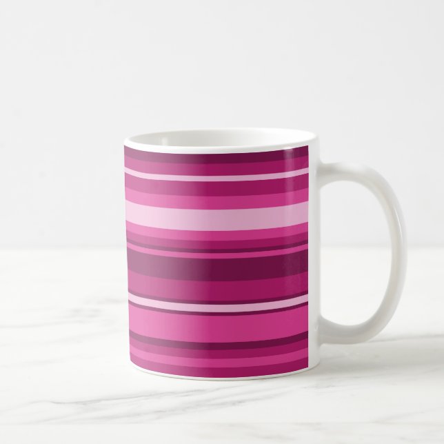 Fuschia stripes coffee mug (Right)