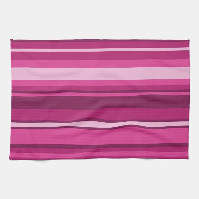 Fuschia stripes kitchen towel (Horizontal)