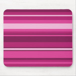 Fuschia stripes mouse pad